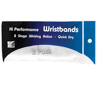 Tourna Hi-Performance Wristband (2 pair) (White)